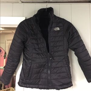 Girls north face reversible jacket size M10/12