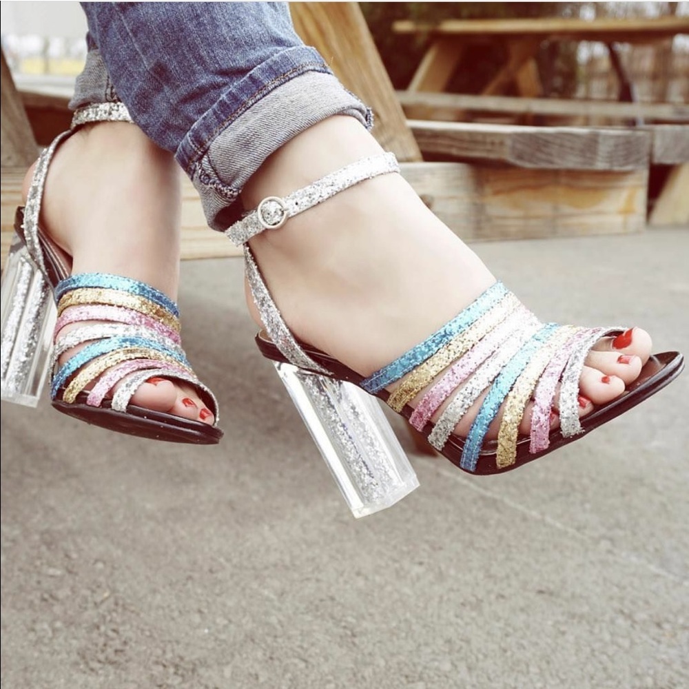 🎉New - Glitter Block Heels - Picture 3 of 8