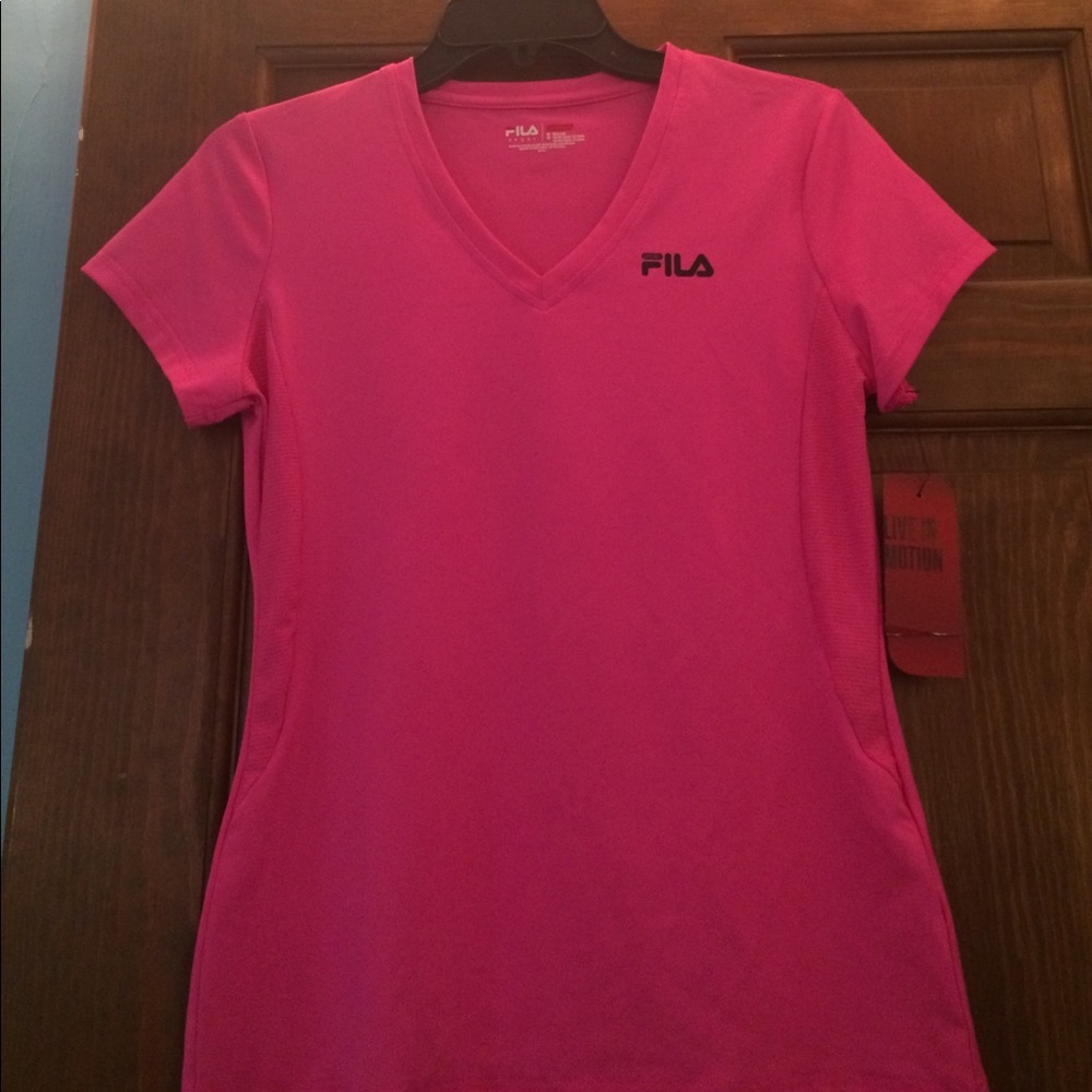 Hot pink workout shirt