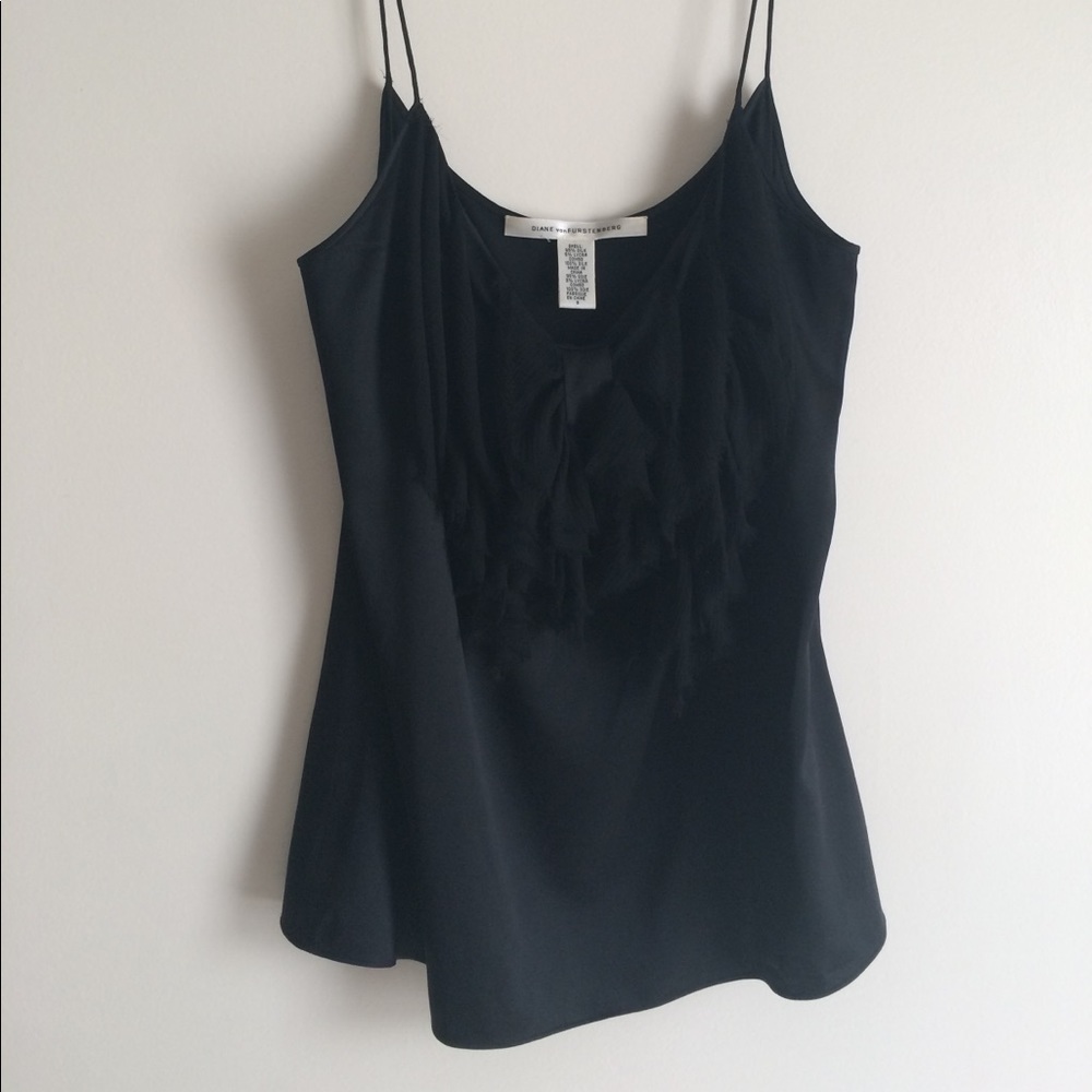 DVF Black Silk Cami size 8