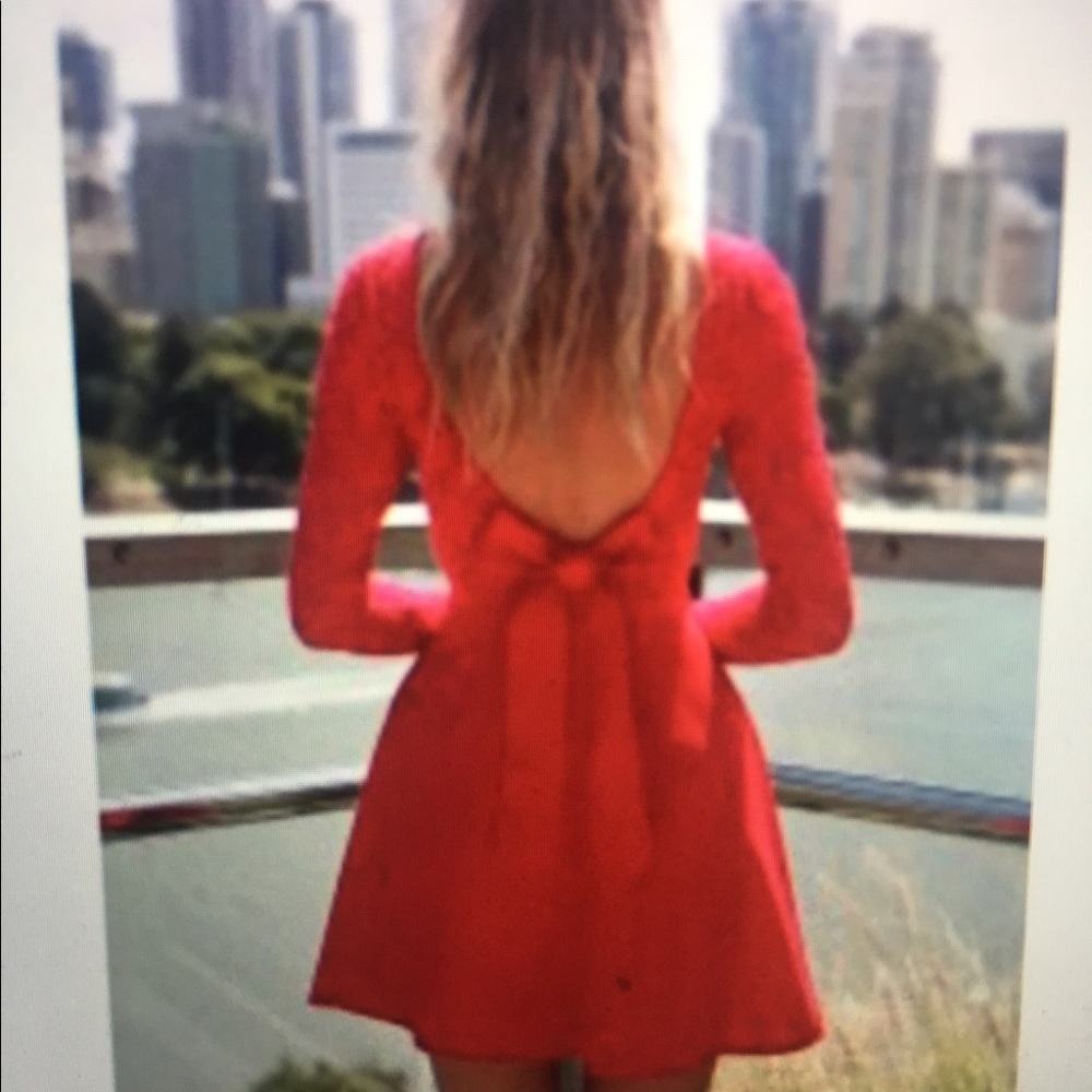 Xenia boutique red heart lace dress