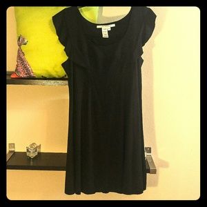 Max Studio Scalloped Collar Black Dress