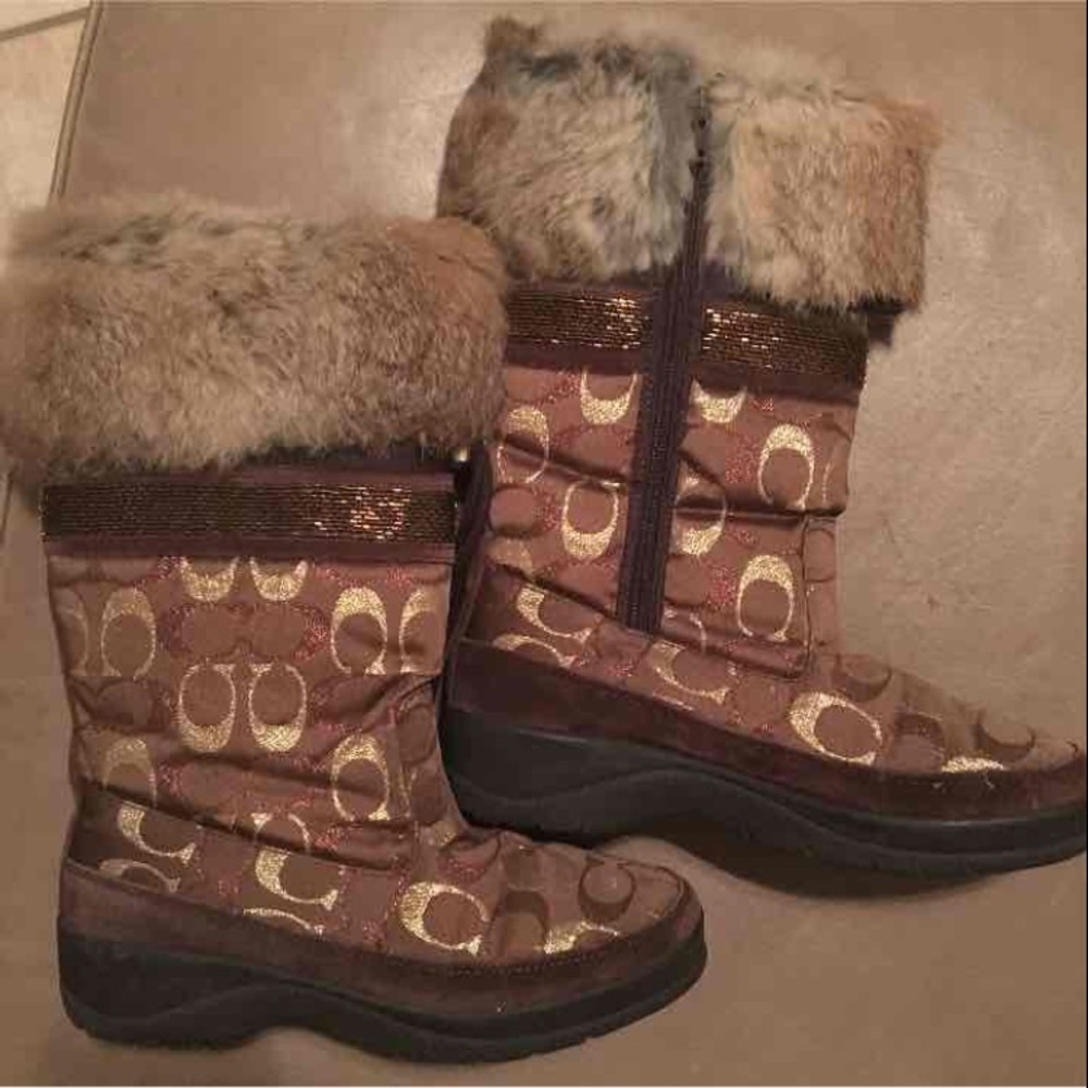 Coach fur boots