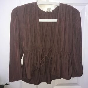 Wilfred Brand Tie Front Blouse