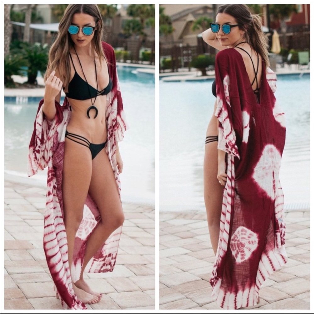 LAST ONE❤CLEARANCE❤️Berry Unique Long Kimono