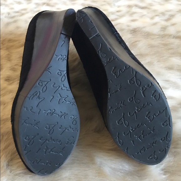 Kensie-Calf Hair Lace-up Bootie Wedge - Picture 3 of 5