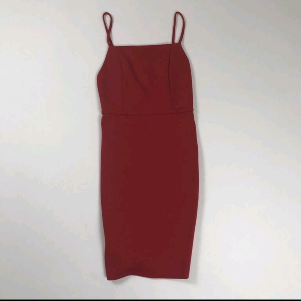 Burgundy spaghetti dress