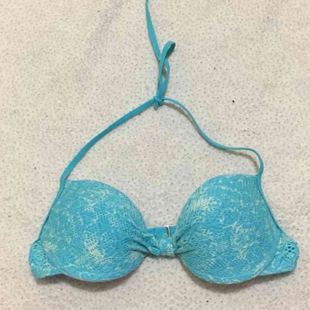 Blue bikini top