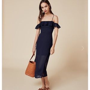 Reformation Hydrangea Dress in Sapphire