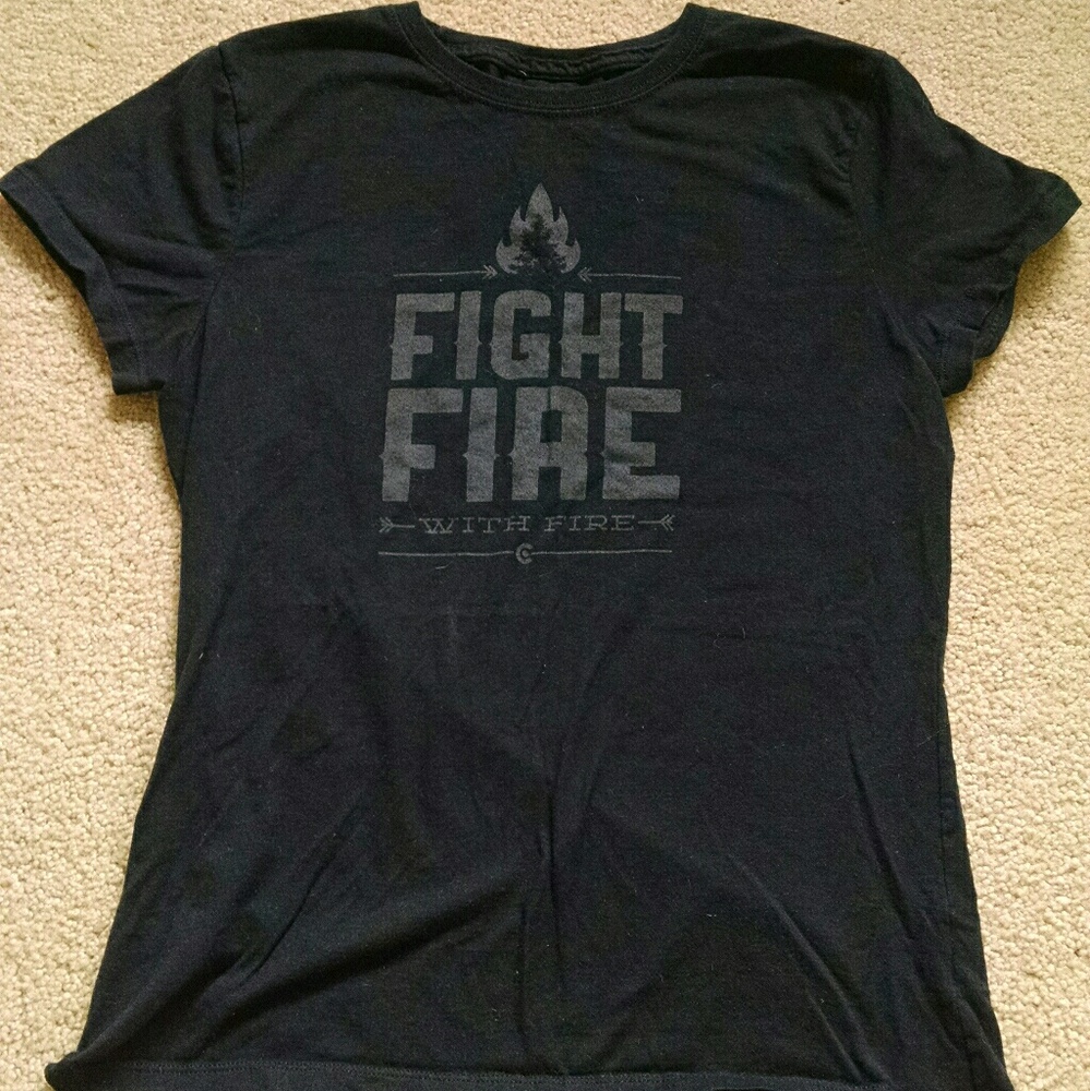 Fight fire with fire black tee
