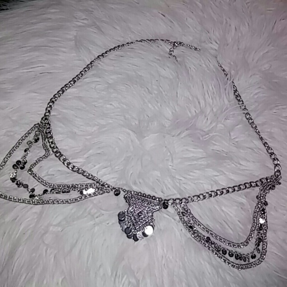 SILVER BOHO BELLY/BIKINI CHAIN - Picture 3 of 4