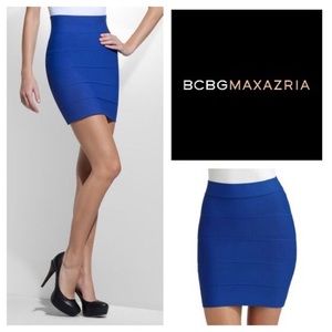 BCBGMaxAzria blue bandage mini pencil skirt