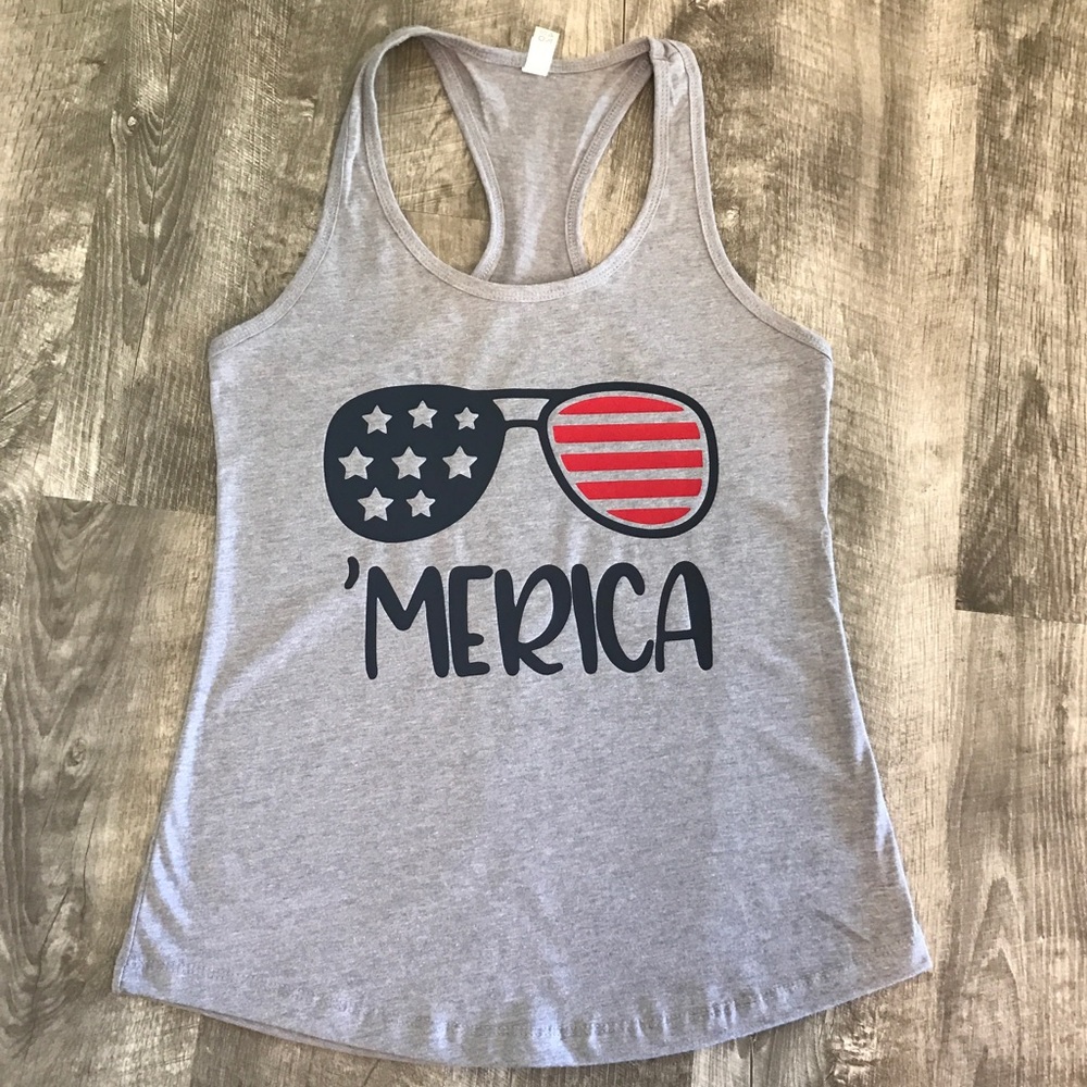 Patriotic "Mercia" Racerback Tank