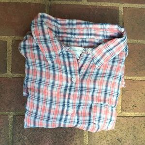 Treasure & Bond Women's Madras Check Button Down