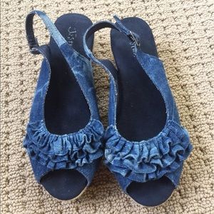 Denim wedges