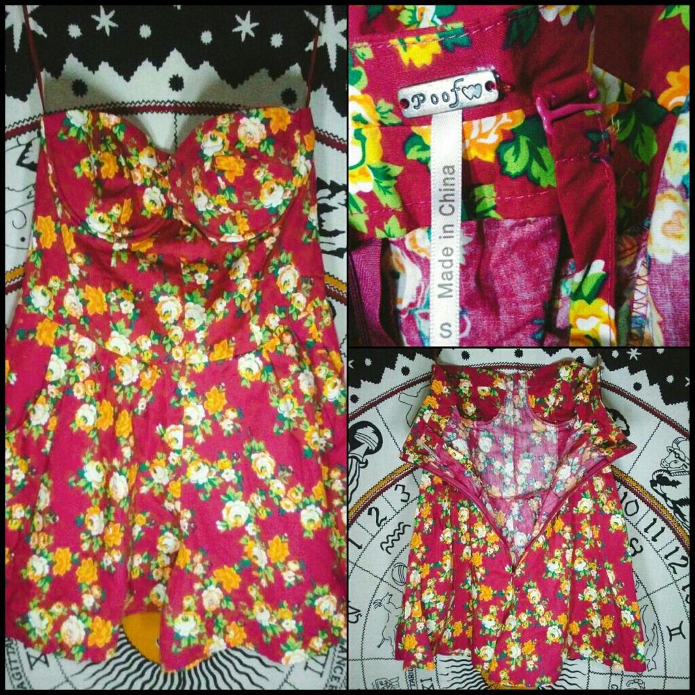 NWOT FLORAL STRAP OR STRAPLESS ROMPER