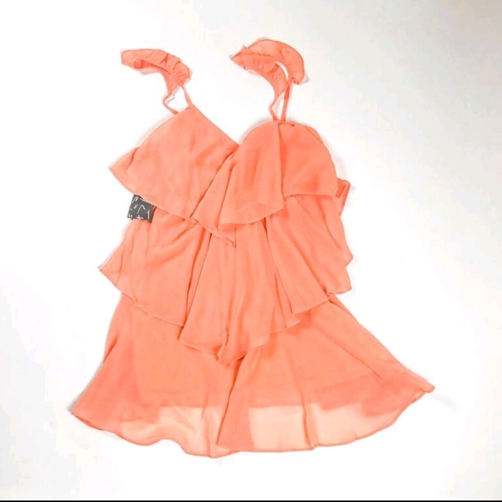 Salmon flowy dress
