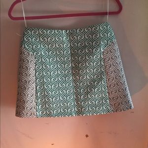 Topshop geometric A-line skirt