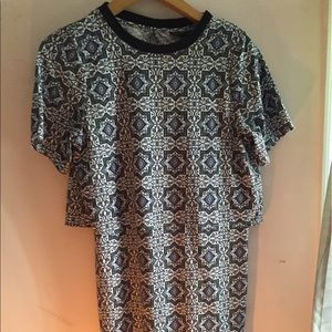 Mandala print two piece dress