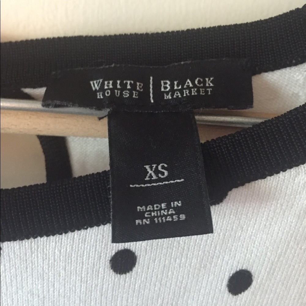 Elegant White House Black Market polka dot top - Picture 2 of 5