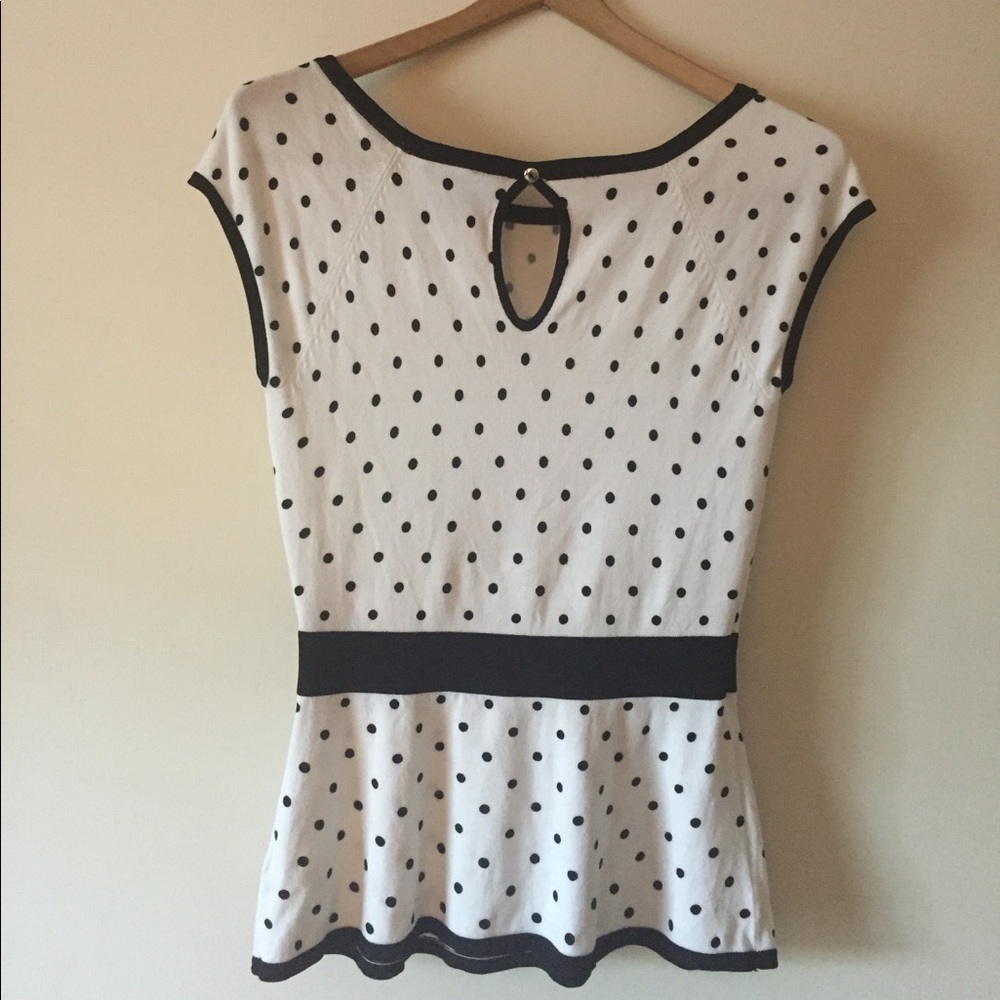 Elegant White House Black Market polka dot top - Picture 3 of 5