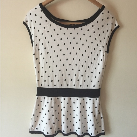 White House Black Market Tops - Elegant White House Black Market polka dot top