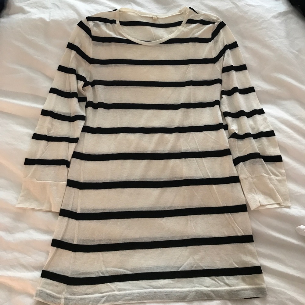 J. Crew Factory black and ivory stripe sweater