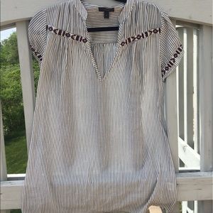 JCrew Striped Dress With Aztec Detail