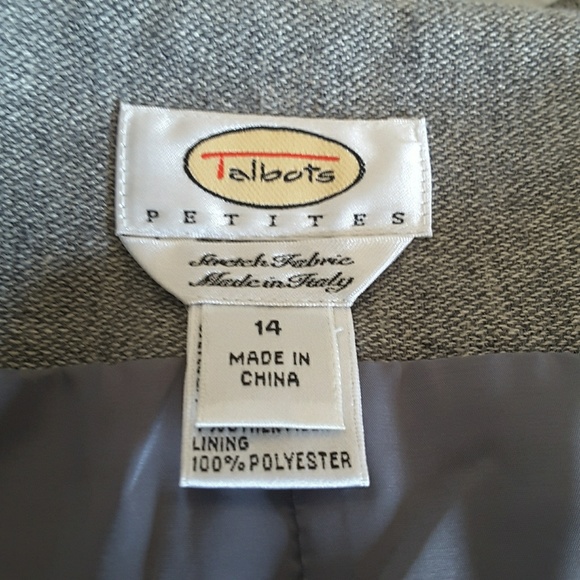 Talbots Circle Skirt Lined Italian Gray 14P - Picture 6 of 7