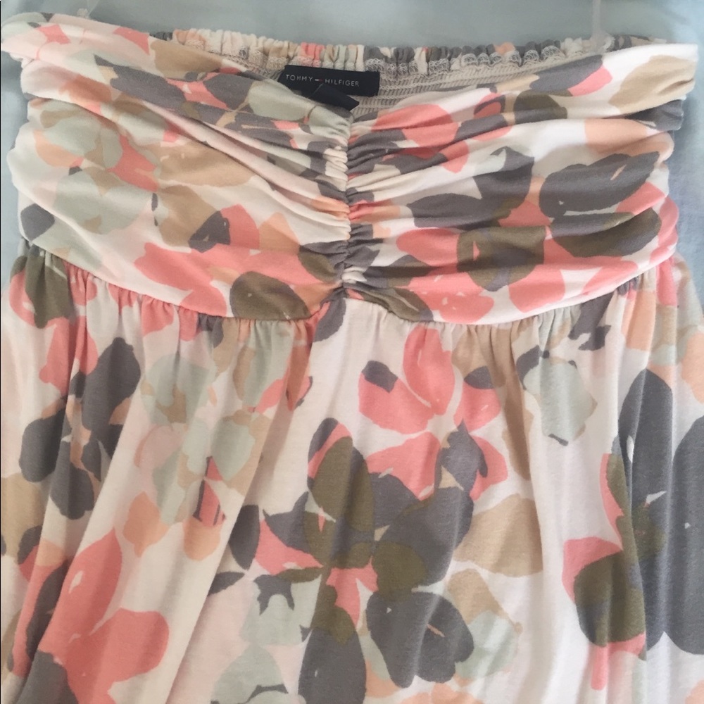 Strapless floral dress