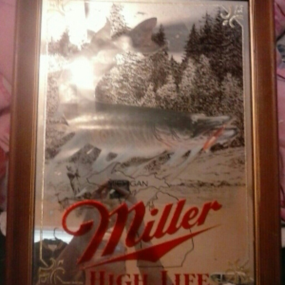 Miller High Life Michigan Muskie Mirror