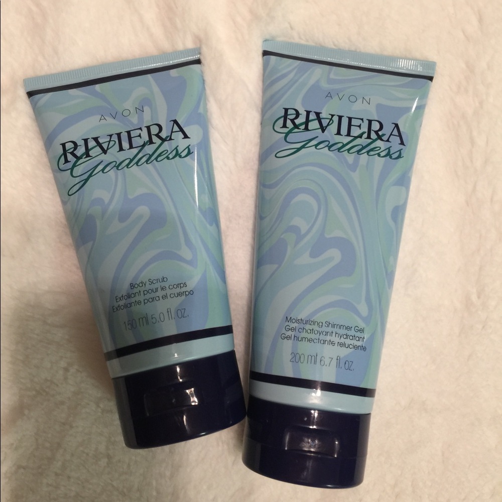 AVON 'Riviera Goddess' Shimmer Gel and Body Scrub