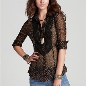 Free People Floral Printed Shirt