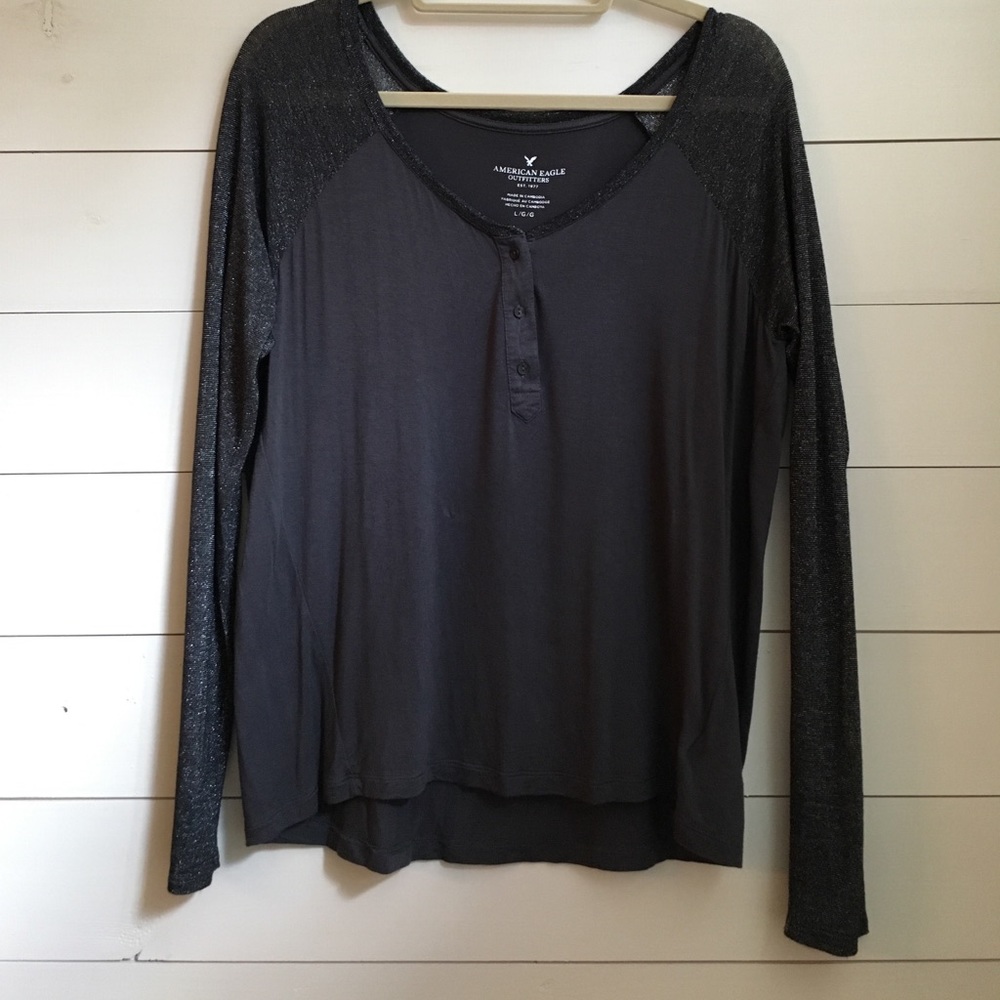 American Eagle Shimmer Henley