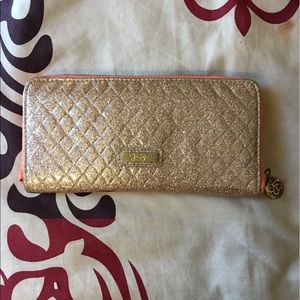 Glitter zip-up wallet