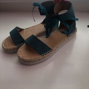 Never Been Worn Turquoise espadrilles