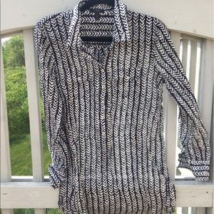JCrew Navy Patterned Tunic Dress