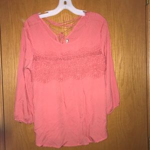 Coral 3 quarter length shirt