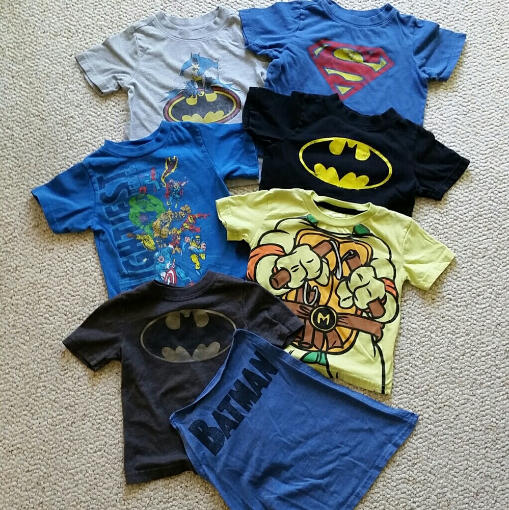 4 super hero 2T t-shirts