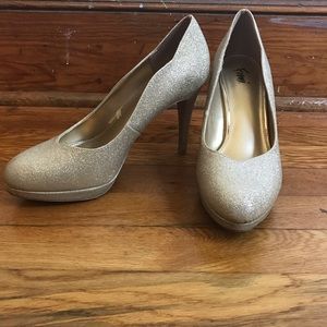 Gold Glitter Heels