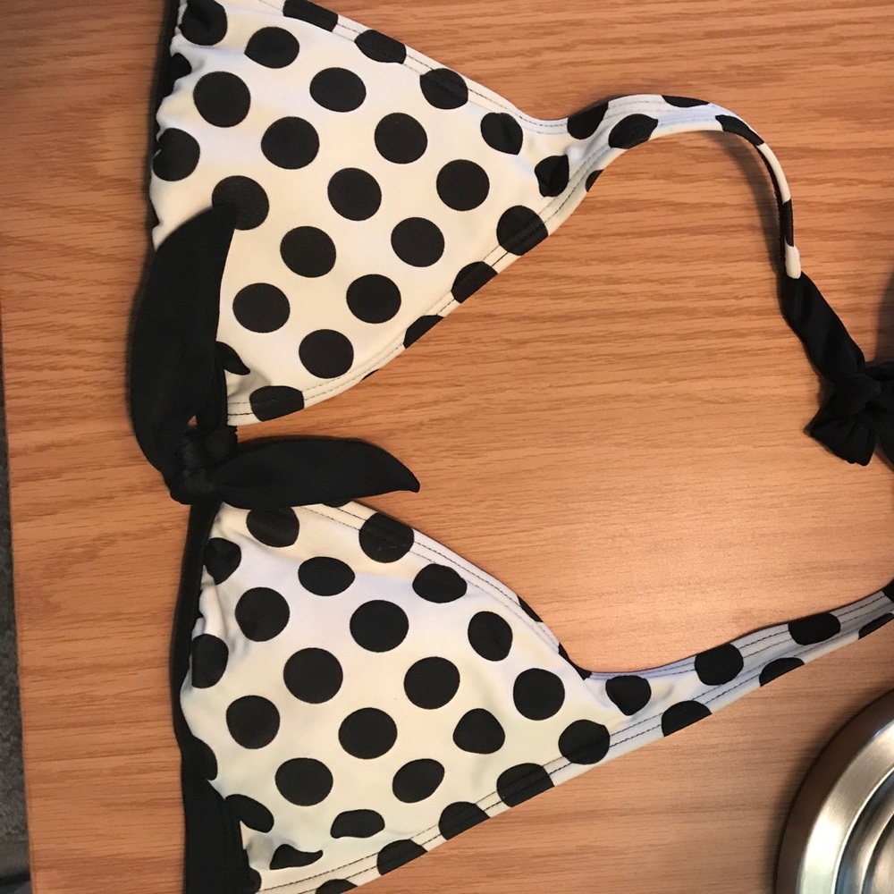 Black and white dotted bikini