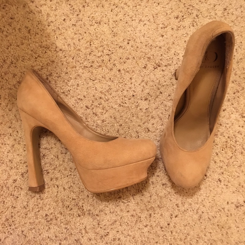Nude suede Kelsi Dagger Platform heels