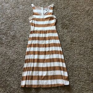 Brown and white striped Old Navy dress