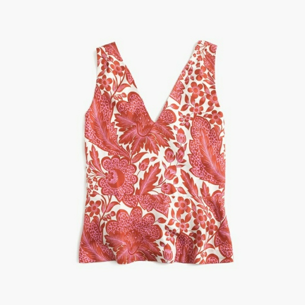 J Crew Collection Floral Top in Silk