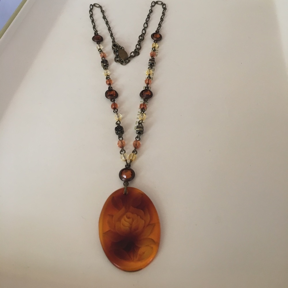 Amber beaded necklace