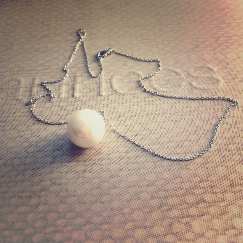 16mm white south Sea shell pearl necklace