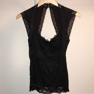 Sexy lace black top