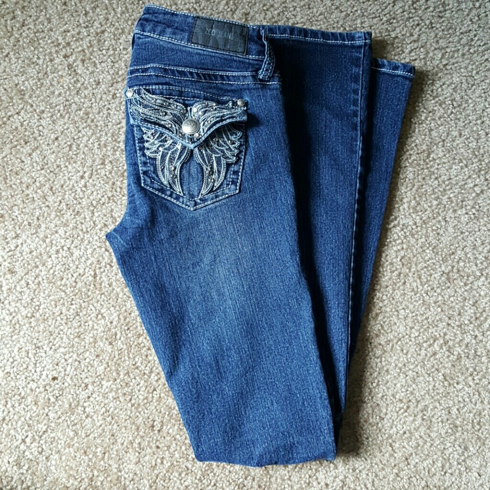 Rhinestone Angel Wing Jeans