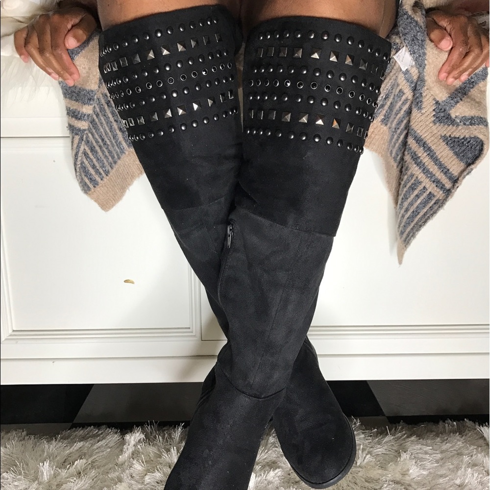 Black Knee High Boots