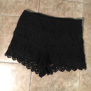 Black lace shorts
